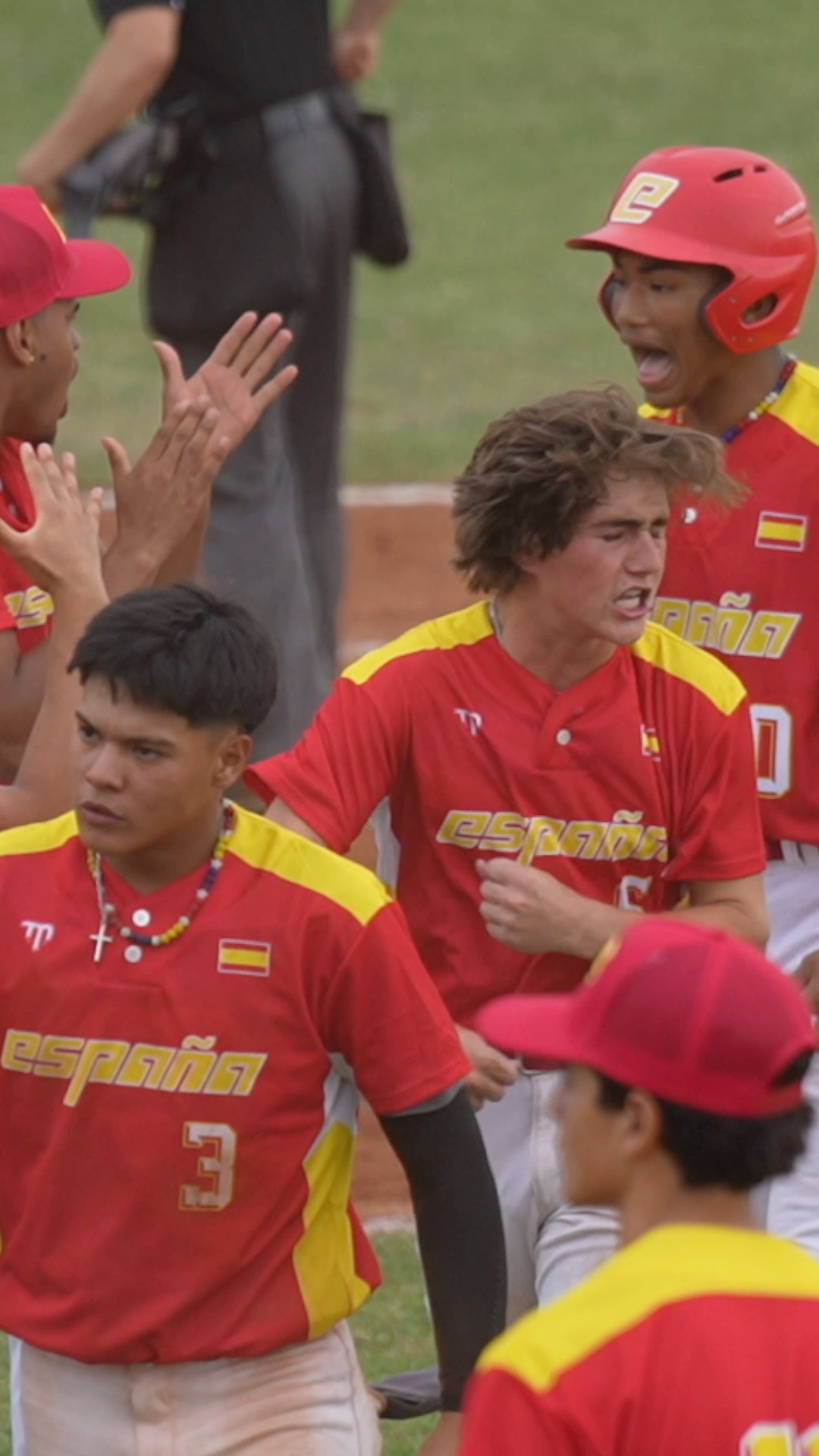 Cyprian Mcintosh shows emotion after the game is tied