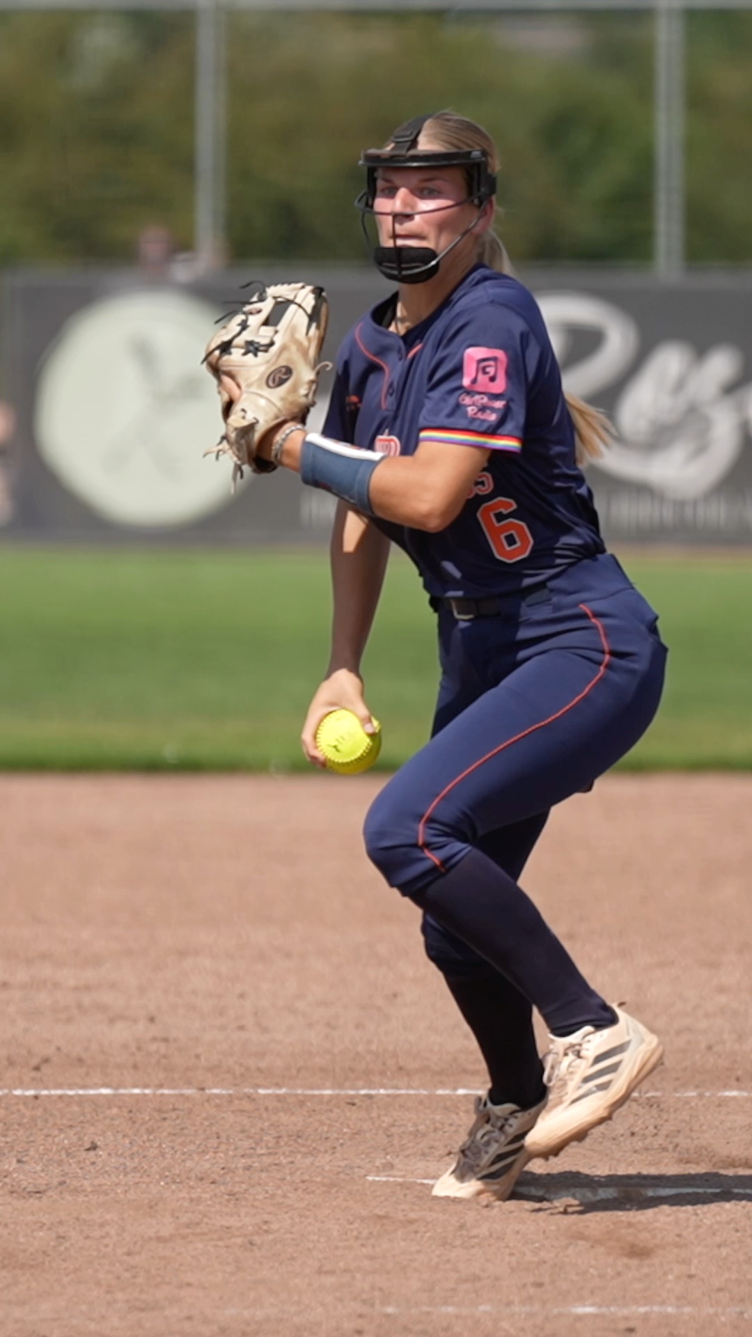 Lizzy Kwakernaak pitching (backstop view)